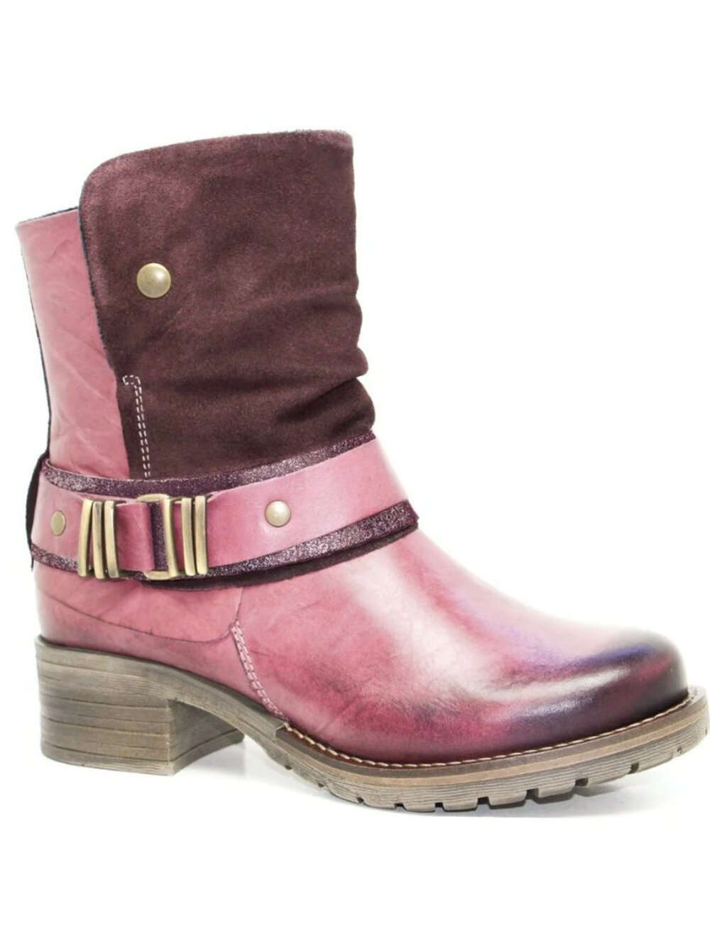 Dromedaris Kikka 38 (7.5 UD) Leather and Suede Boots Faux Fur Lining